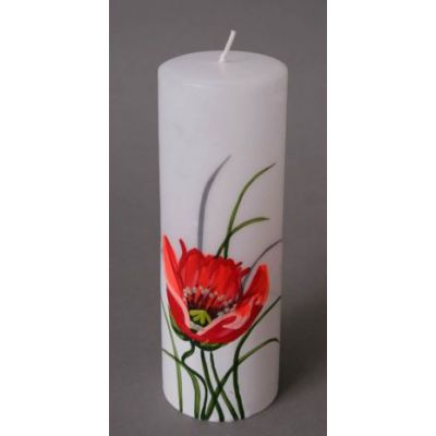 photo Bougie Cylindrique coquelicot